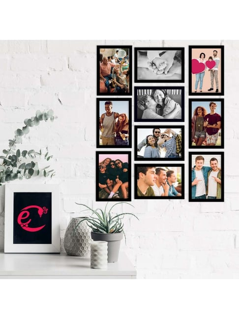 eCraftIndia Memory Wall Collage Photo Frame - Set of 10 Photo Frames for 10 Photos of 5'x7'