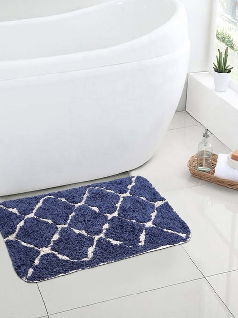 Klotthe Blue & White Cotton Rug - Set of 1