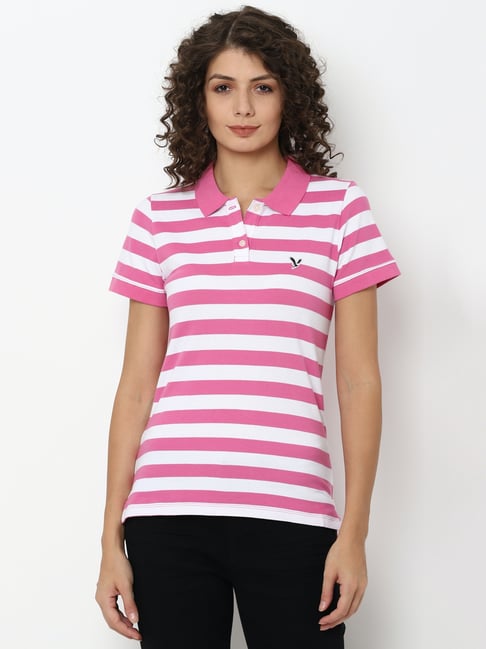 pink striped t shirt women's