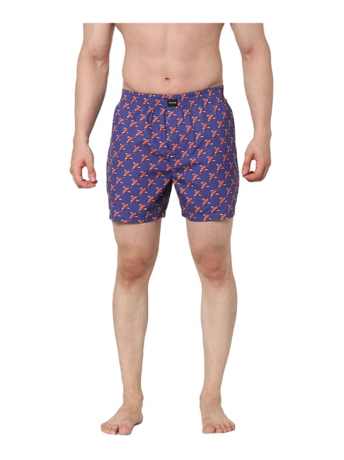 Jack & Jones Blue Printed Boxers