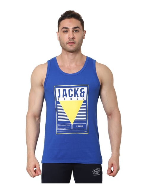 Jack & Jones Blue Printed Vest