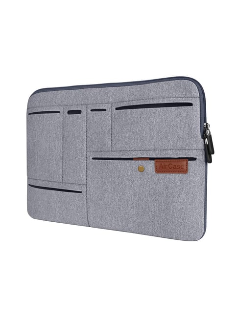 AirCase Laptop Bag Sleeve Case Cover for 15-Inch To 15.6-Inch Laptop 6-Multi Pockets (Ash Grey)