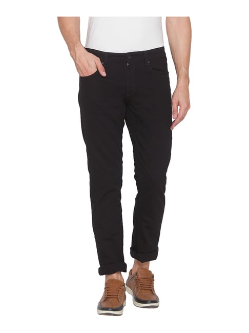 Spykar Black Lightly Washed Jeans-Spykar-Apparel-TATA CLIQ