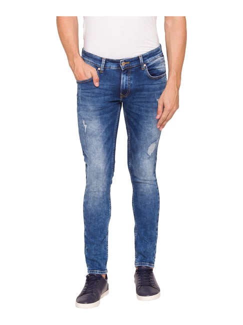 Spykar Blue Skinny Fit Low Rise Jeans