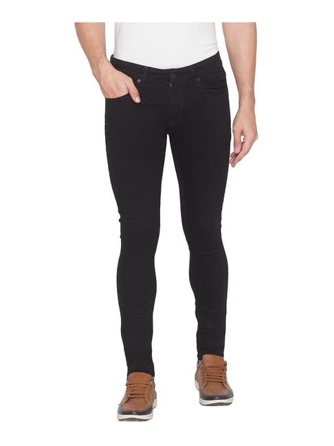 Spykar Black Skinny Fit Low Rise Jeans