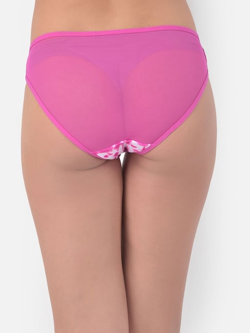 Clovia Pink Printed Bikini Panty