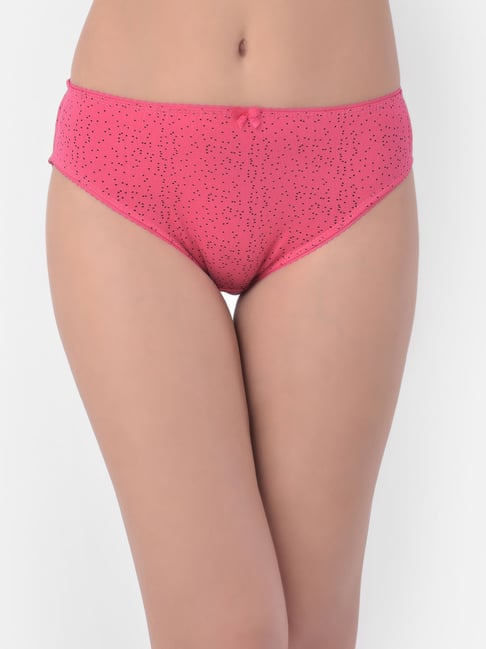 Clovia Pink Printed Bikini Panty