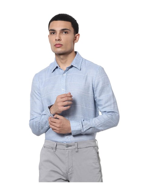 Jack & Jones Light Blue Striped Linen Shirt