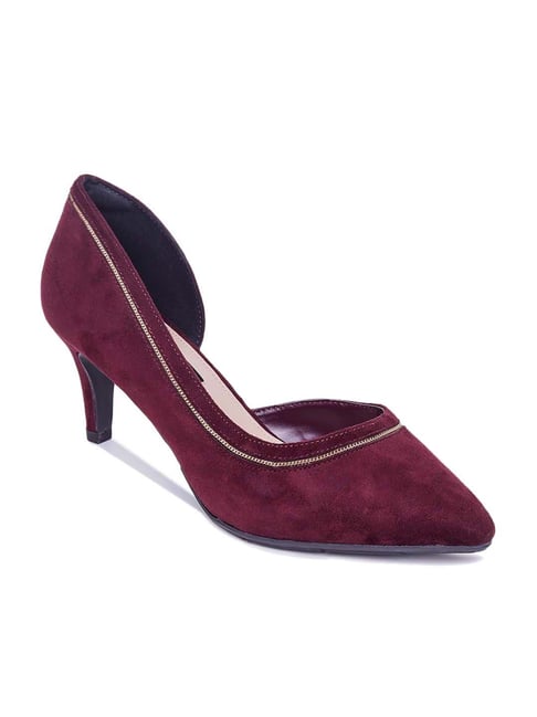 Mode by Red Tape Women's Burgundy D'orsay Stilettos