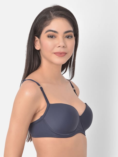 Buy Clovia Padded Wired Full Coverage Push Up Bra - Navy Blue at Rs.455  online