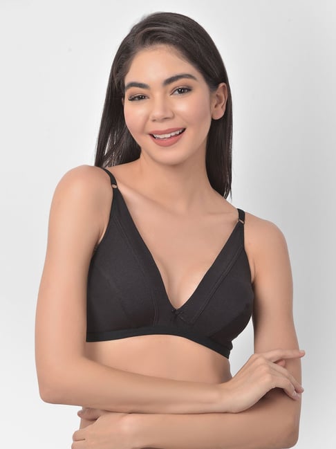 Buy Clovia Pink Solid Cotton Single Full Coverage Bra Online at