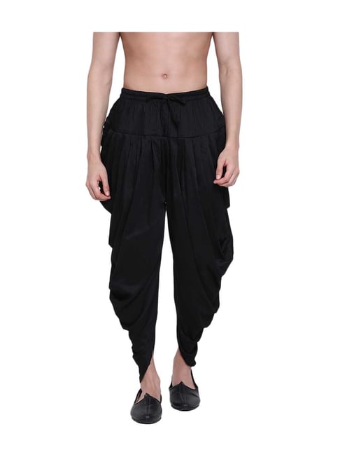 Sanwara Black Solid Air Silk Cowl Dhoti-Sanwara-Apparel-TATA CLIQ