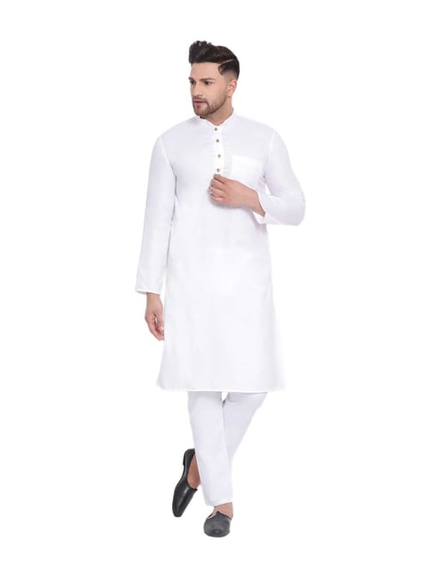 Sanwara Off White Solid Kurta & Pyjama Set