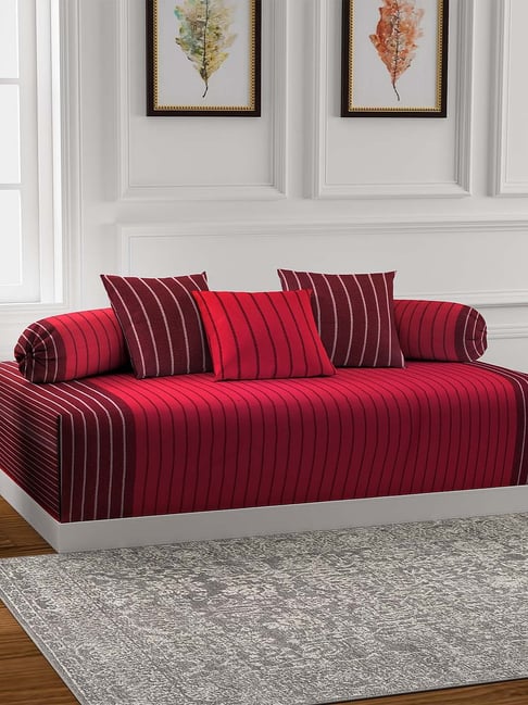 Klotthe Maroon & Red Cotton 210 TC Bath Linen Set