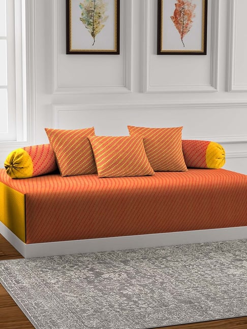 Klotthe Yellow & Orange Cotton 210 TC Bath Linen Set