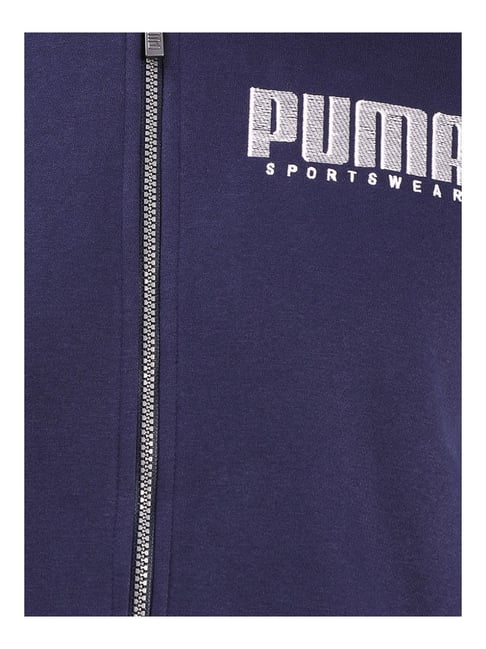 Buy Puma Navy Cotton Regular Fit Sports Jacket for Mens Online