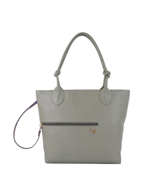 Baggit Meeko Grey Solid Medium Tote Handbag Price in India