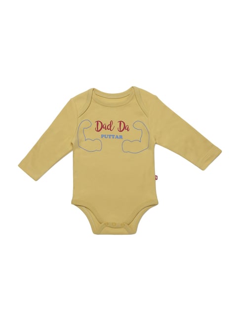 Buy Nino Bambino Kids Yellow Cotton Printed Romper for Boys