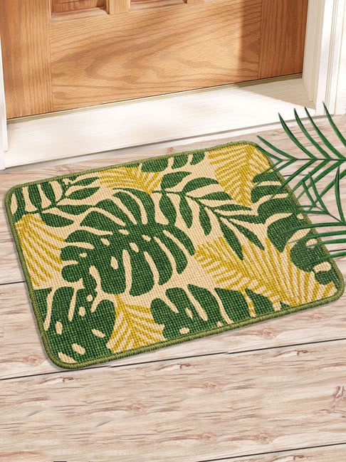 Saral Home Green & Yellow Jute 1666 GSM Bath Mat - Set of 1-picture-29
