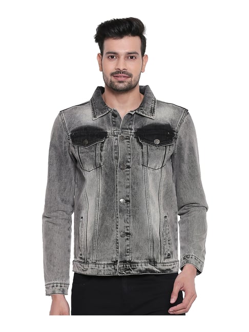 High Star Grey Cotton Denim Jacket-picture-13