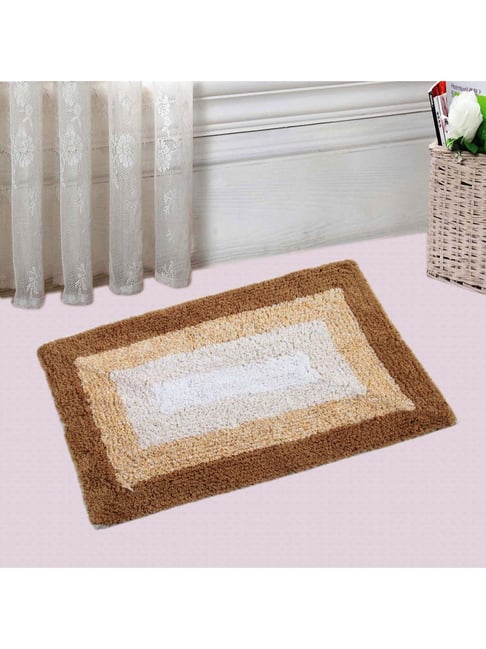 Saral Home Brown & Beige Cotton 1250 GSM Bath Mats - Set of 2-picture-44