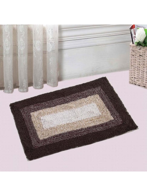 Saral Home Brown & Beige Cotton 1250 GSM Bath Mats - Set of 2-picture-43