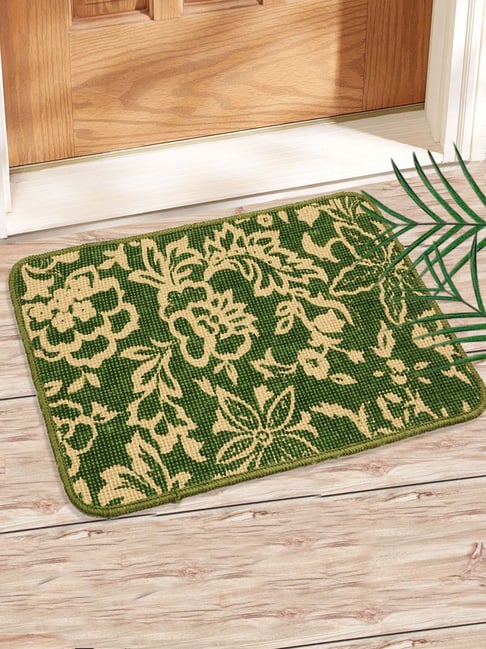 Saral Home Green & Beige Jute 1666 GSM Bath Mat - Set of 1-picture-27