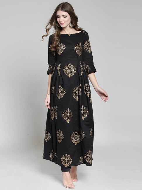 Sera Black Printed Kurta Price in India