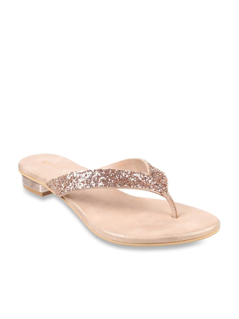Mochi Women's Rose Gold Thong Sandals Price in India