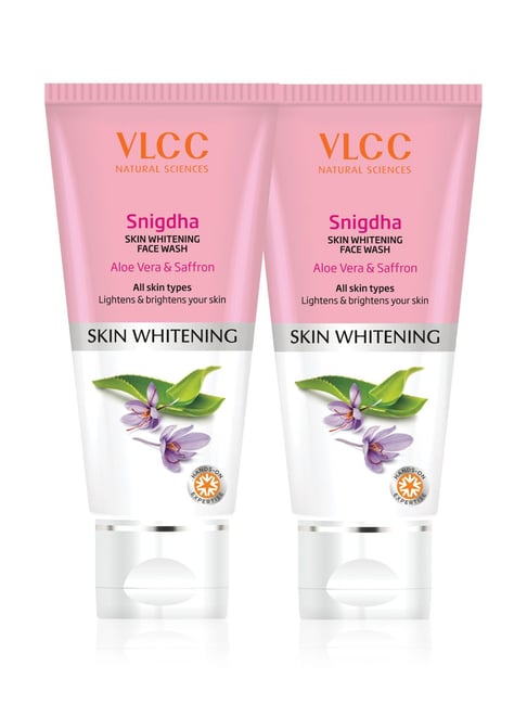 VLCC Snigdha Skin Whitening Face Wash Aloe Vera Saffron Pack of 2 200 ml