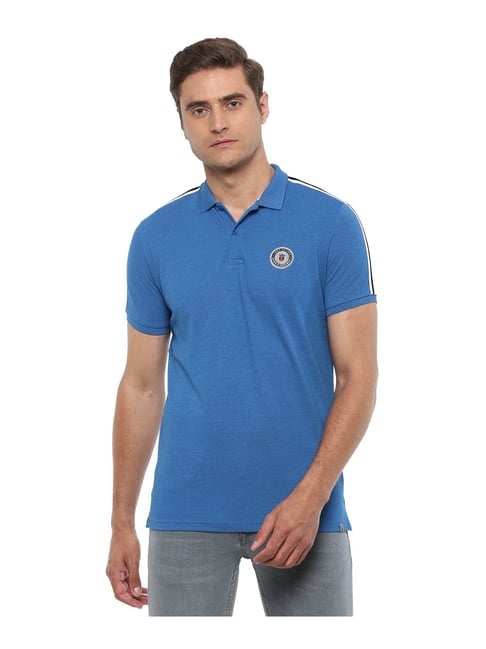 Louis Philippe Sport Sky Blue Polo T-Shirt-Louis Philippe Sport-Apparel-TATA CLIQ