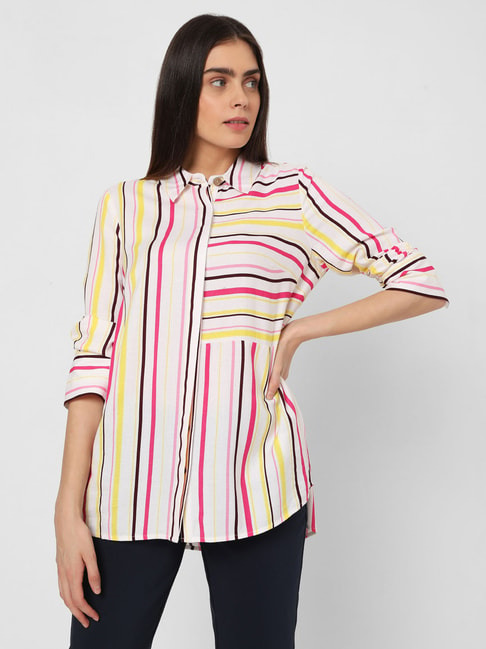 Vero Moda Snow White Striped Shirt Price in India