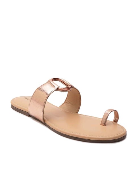 HF Journey Women s RACHEL Rose Gold Toe Ring Sandals