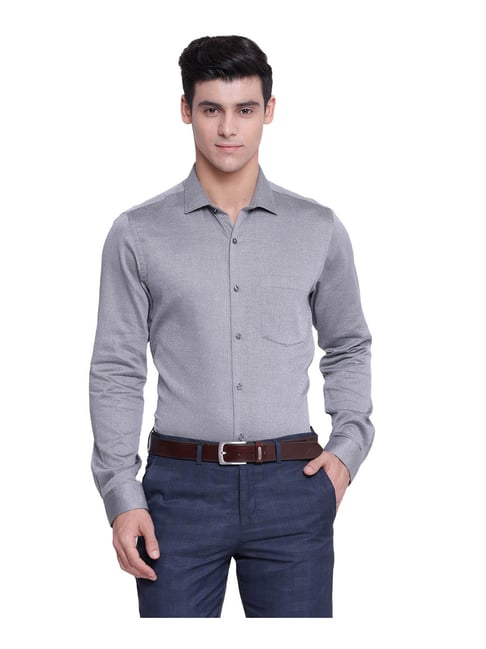 Turtle Grey Slim Fit Shirt-image-38