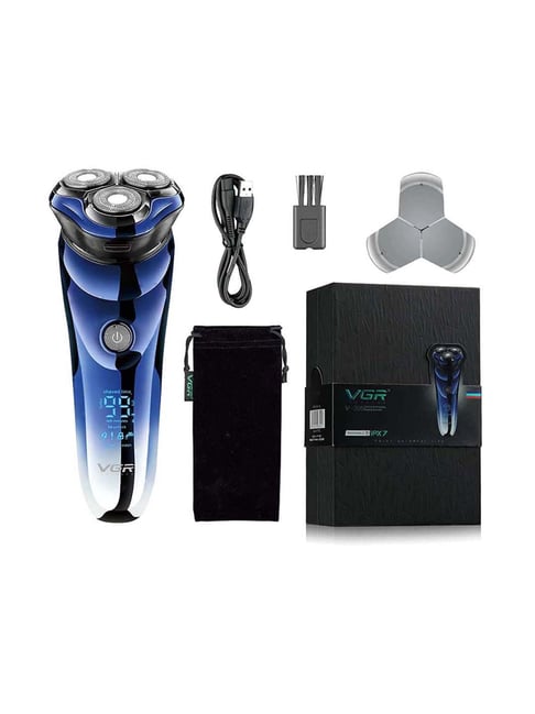 VGR V-305 Digital Display Cordless Pop-up Trimmer for Men - 100 Min Runtime (Blue)