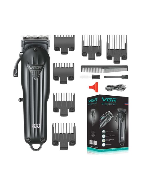 VGR V-282 Digital Display Rechargeable Cordless Hair Clipper for Men - 200 Min Runtime (Black)