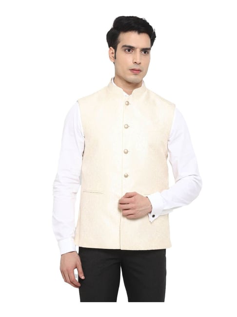 Beige colour shop nehru jacket