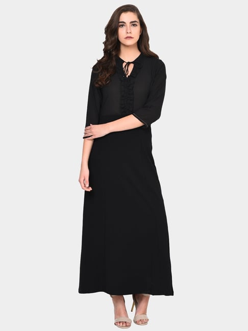 Lakshita Black Band Neck Maxi Dress Price in India