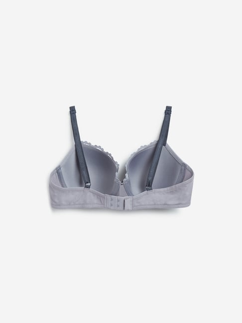 Buy Wunderlove by Westside Light Grey Underwired Lace Bra Online