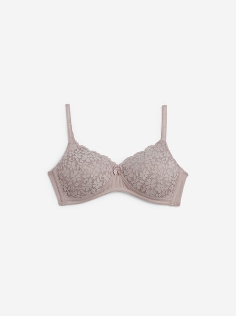 Wunderlove by Westside Light Taupe Lace Design Padded Bra Price in India