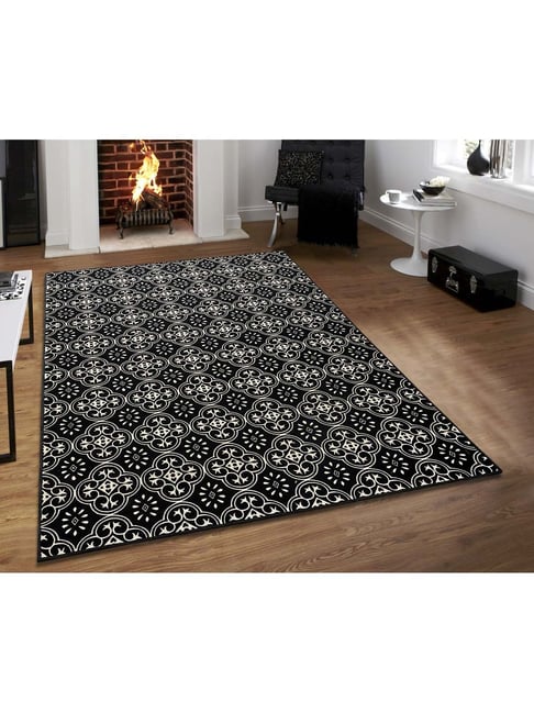 Saral Home Grey Cotton Carpet - Set of 1
