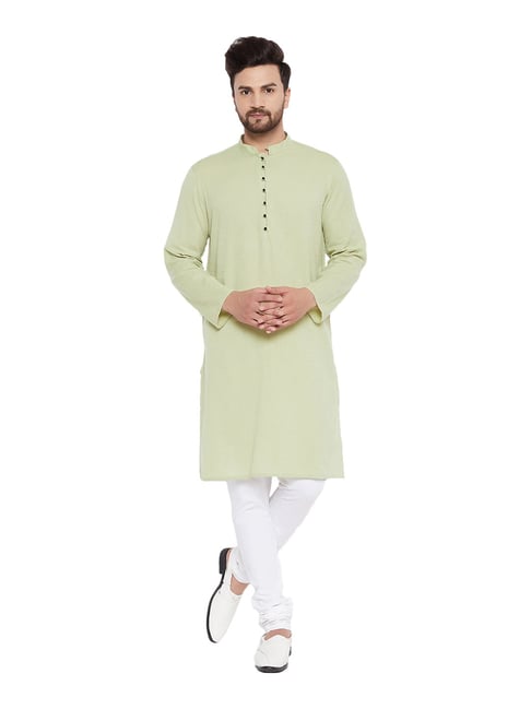 Even Light Green Mandarin Collar Kurta