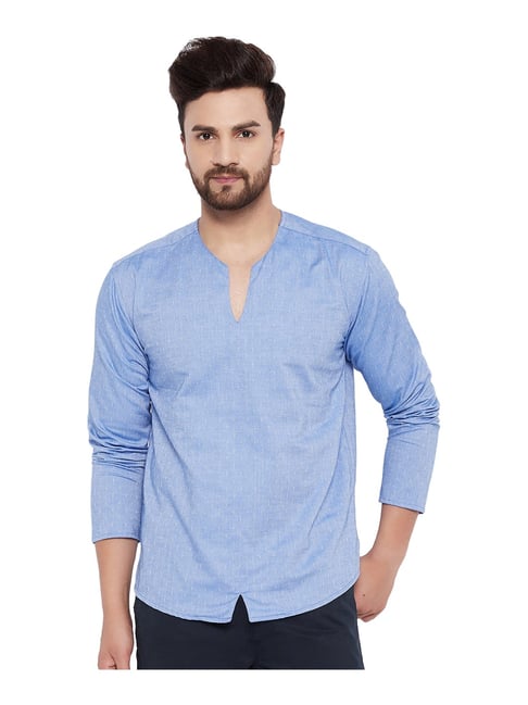 Even Blue Round Neck Kurta