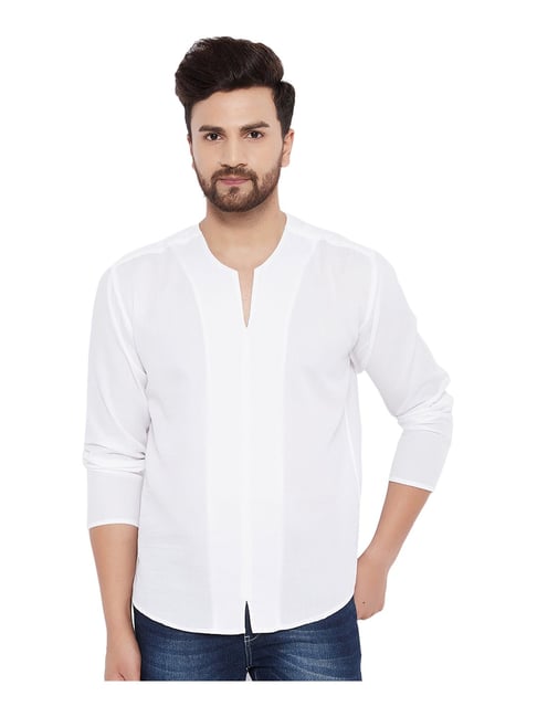 Even White Round Neck Kurta