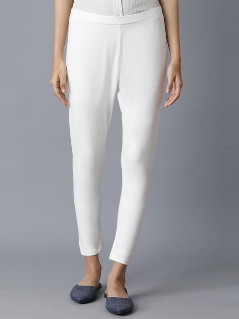 Buy W Silver Slim Fit Pants for Women Online @ Tata CLiQ