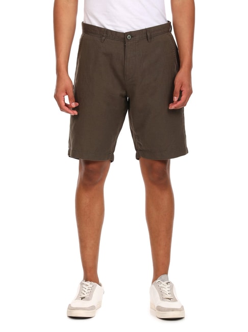 U.S. Polo Assn. Brown Cotton Regular Fit Shorts
