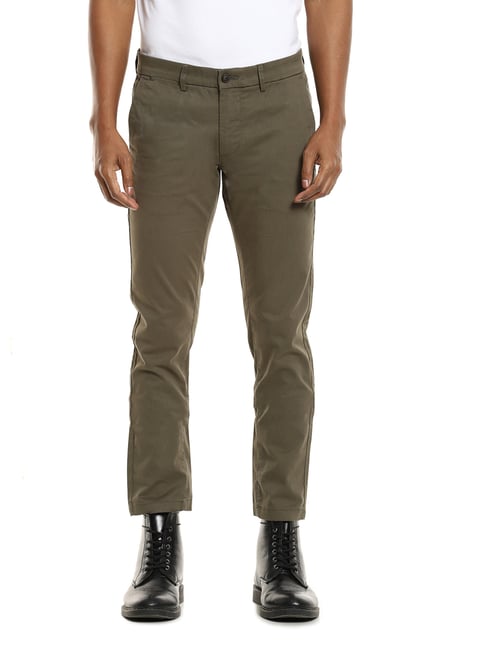 Buy Sport Olive Brown Chrysler Fit Casual Trousers online  Looksgudin