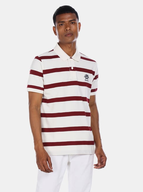 Polo shirt clearance maroon and white