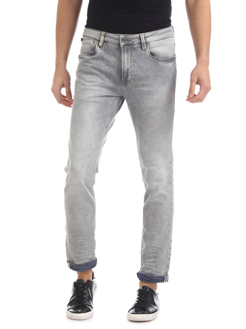 Ed Hardy Grey Cotton Slim Fit Jeans