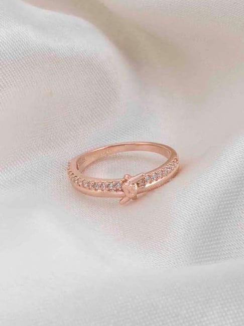 Praavy 92.5 Sterling Silver Twin Tied Ring for Women